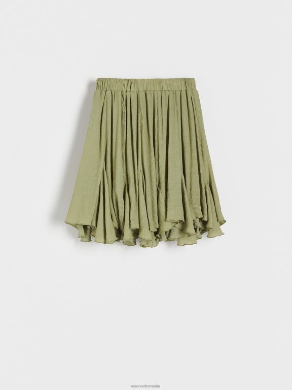 verde Reserved femei îmbrăcăminte fusta mini bogata in vascoza 648HZ75
