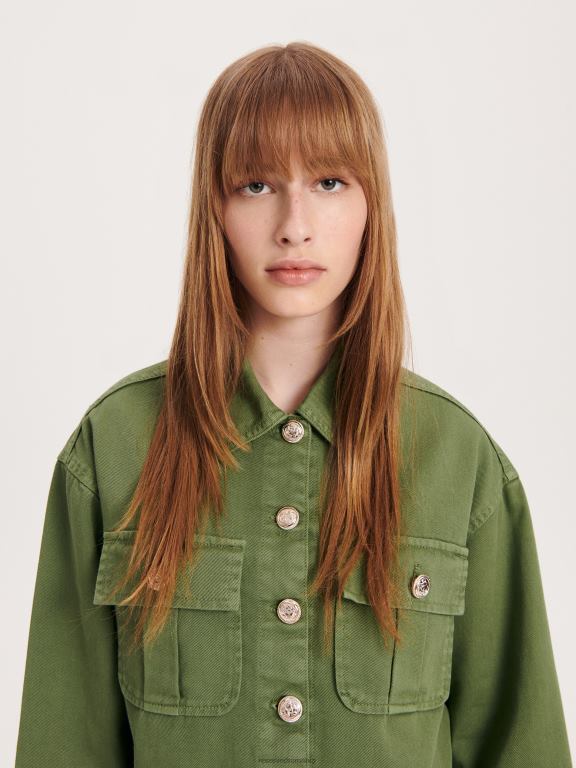 verde Reserved femei îmbrăcăminte jacheta denim 648HZ882