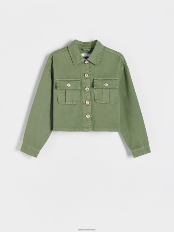 verde Reserved femei îmbrăcăminte jacheta denim 648HZ882