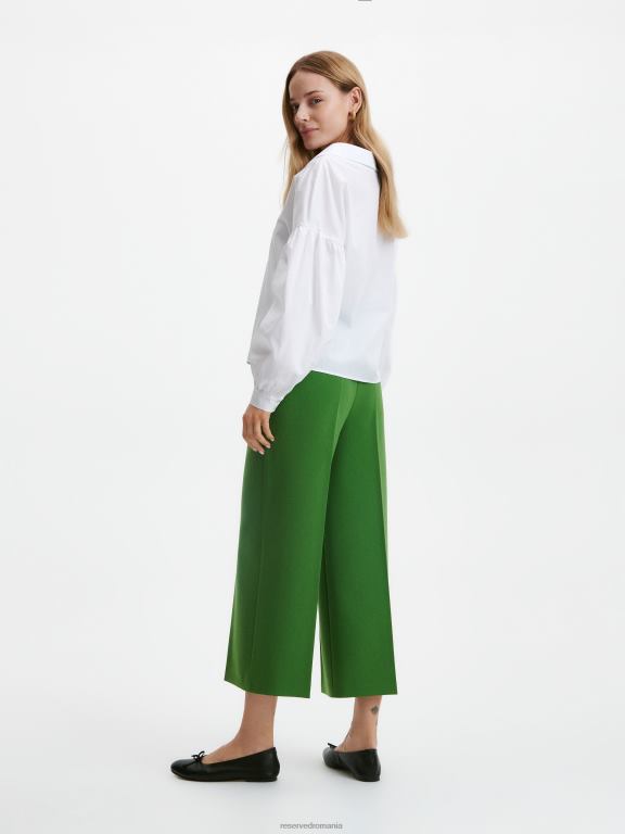 verde Reserved femei îmbrăcăminte pantaloni eleganti cu pliu presat 648HZ9