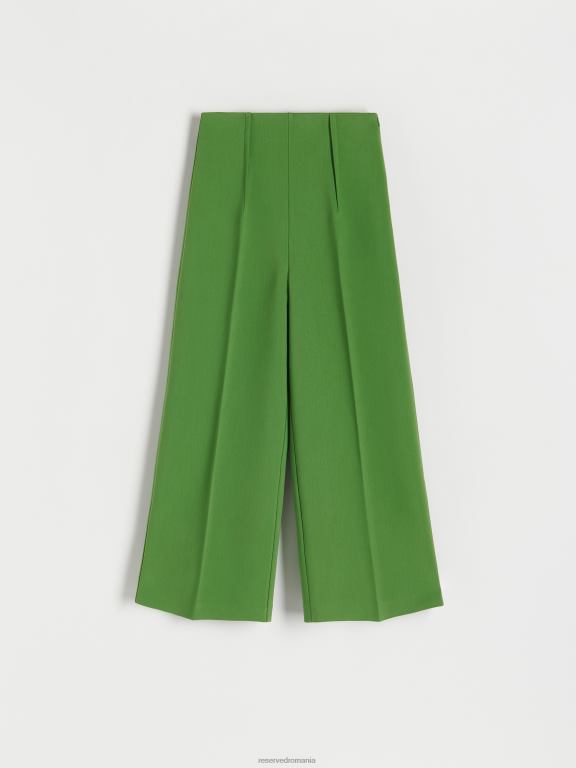 verde Reserved femei îmbrăcăminte pantaloni eleganti cu pliu presat 648HZ9