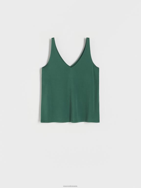 verde Reserved femei îmbrăcăminte top bogat modal cu fit regulat 648HZ462