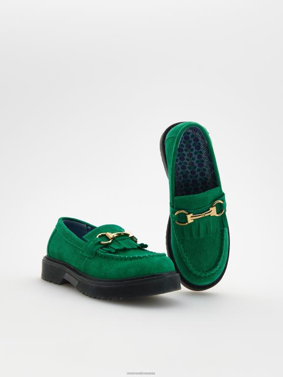 verde Reserved fetelor pantofi mocasini de piele intoarsa 648HZ1884