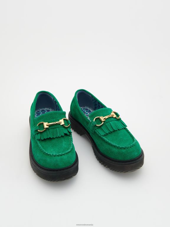 verde Reserved fetelor pantofi mocasini de piele intoarsa 648HZ1884
