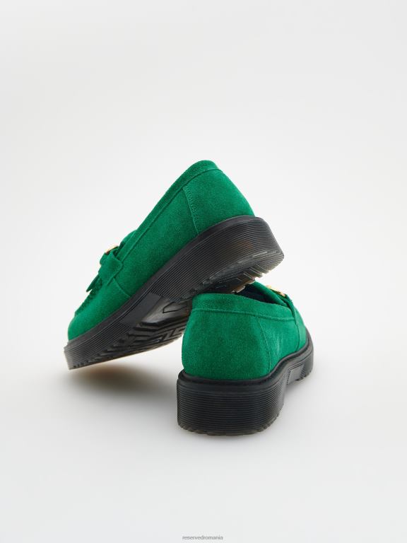 verde Reserved fetelor pantofi mocasini de piele intoarsa 648HZ1884