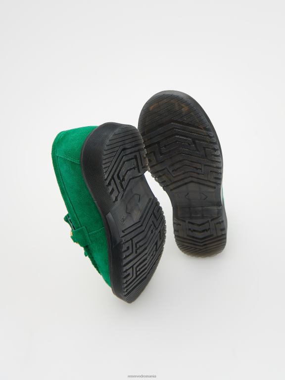 verde Reserved fetelor pantofi mocasini de piele intoarsa 648HZ1884