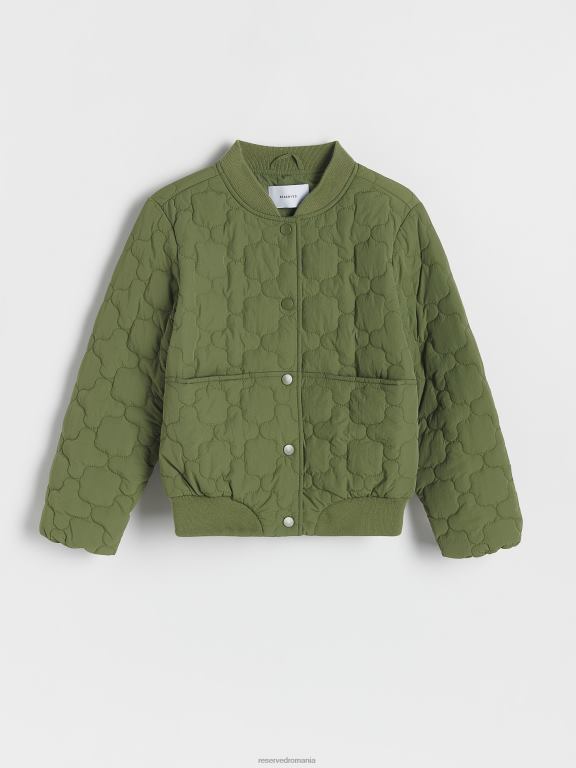 verde Reserved fetelor îmbrăcăminte jachetă cu matlasare decorativă 648HZ1704