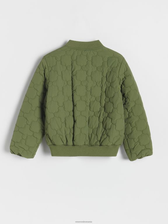 verde Reserved fetelor îmbrăcăminte jachetă cu matlasare decorativă 648HZ1704