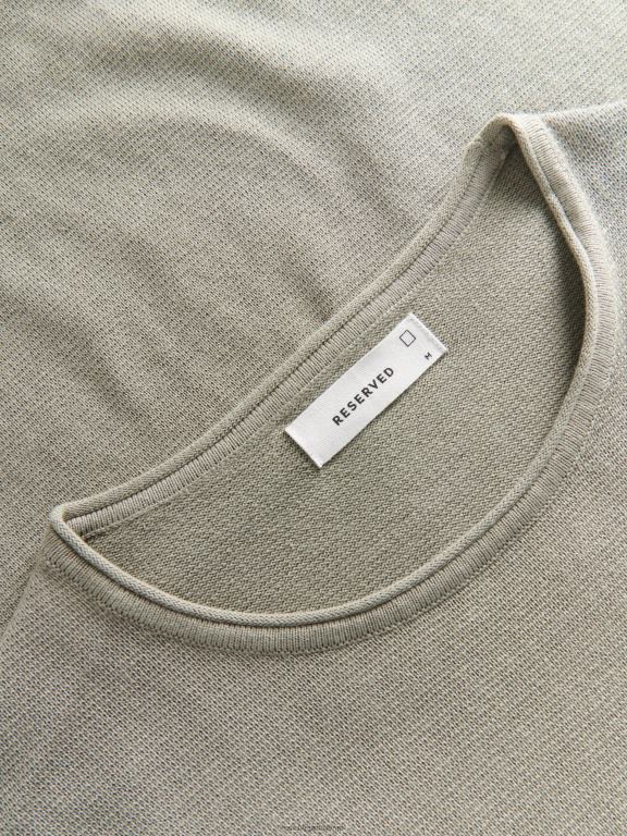 verde deschis Reserved bărbați îmbrăcăminte pulover din bumbac 648HZ1138