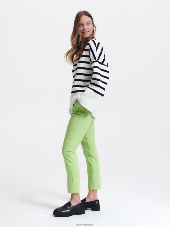 verde deschis Reserved femei îmbrăcăminte pantaloni de tigara cu centura 648HZ718