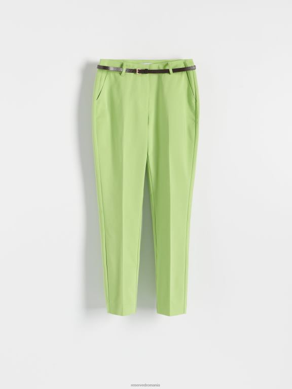 verde deschis Reserved femei îmbrăcăminte pantaloni de tigara cu centura 648HZ718