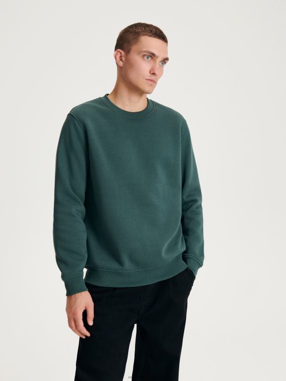 verde inchis Reserved bărbați îmbrăcăminte hanorac simplu din bumbac bogat 648HZ1592