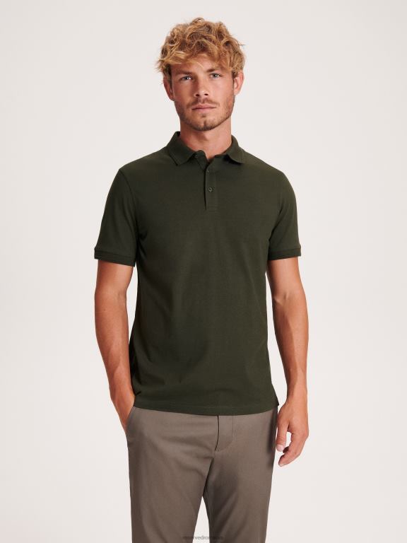 verde inchis Reserved bărbați îmbrăcăminte tricou polo cu talie regulată 648HZ1103