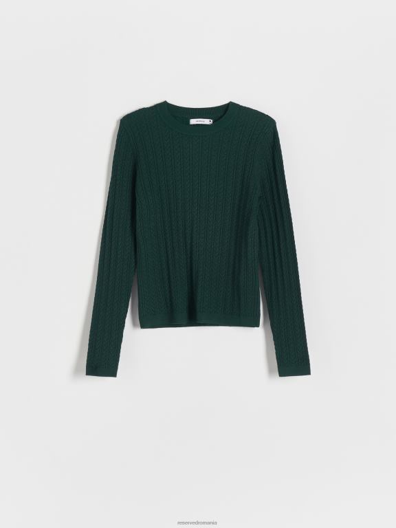 verde inchis Reserved femei îmbrăcăminte jumper bogat în viscoză 648HZ117