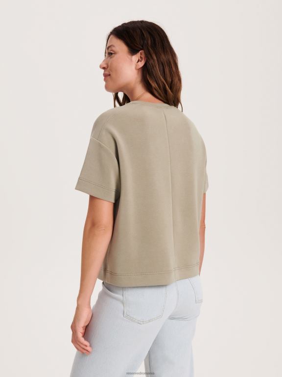verde maroniu Reserved femei îmbrăcăminte tricou nou regular fit 648HZ426