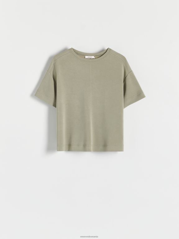 verde maroniu Reserved femei îmbrăcăminte tricou nou regular fit 648HZ426