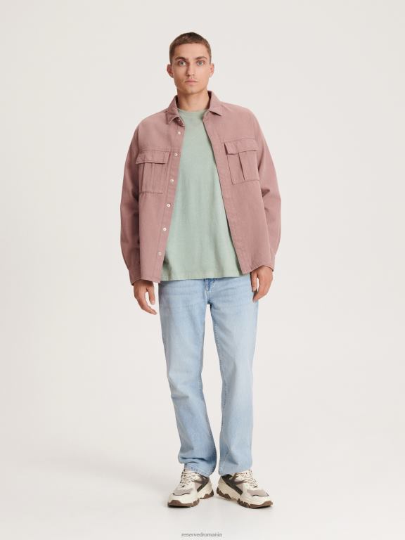 verde oțel Reserved bărbați îmbrăcăminte tricou supradimensionat 648HZ1160