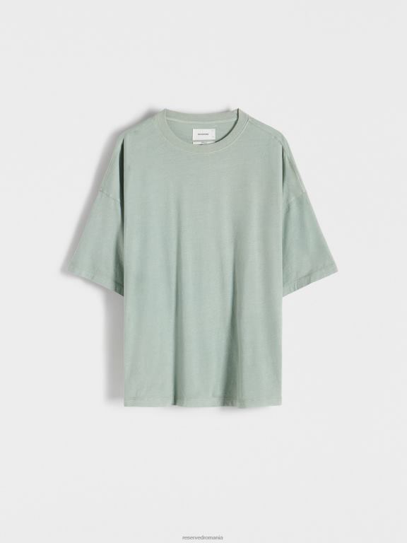 verde oțel Reserved bărbați îmbrăcăminte tricou supradimensionat 648HZ1160