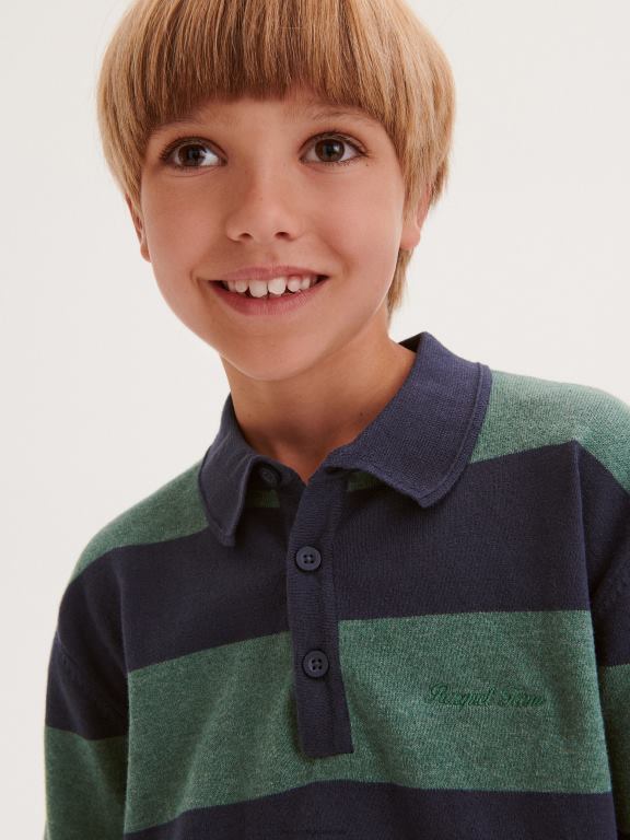 verde palid Reserved băieți îmbrăcăminte jumper polo melange 648HZ2117