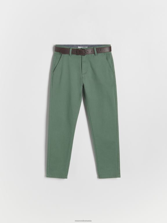 verde palid Reserved băieți îmbrăcăminte pantaloni chino cu centura 648HZ2115