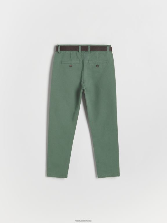 verde palid Reserved băieți îmbrăcăminte pantaloni chino cu centura 648HZ2115