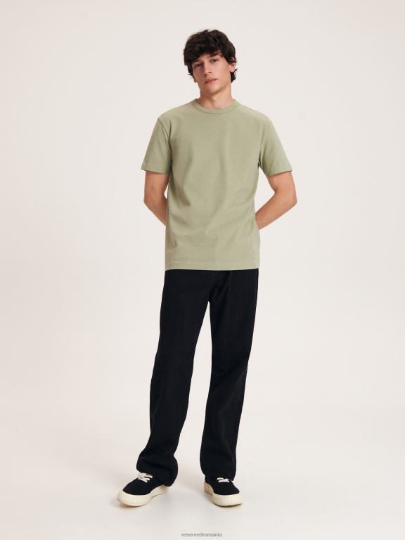 verde palid Reserved bărbați îmbrăcăminte tricou cu potrivire regulata 648HZ1241