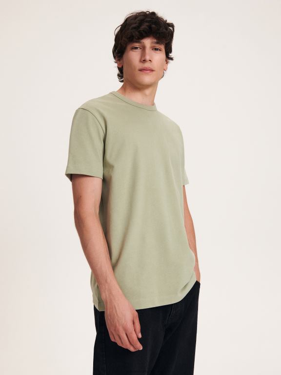 verde palid Reserved bărbați îmbrăcăminte tricou cu potrivire regulata 648HZ1241