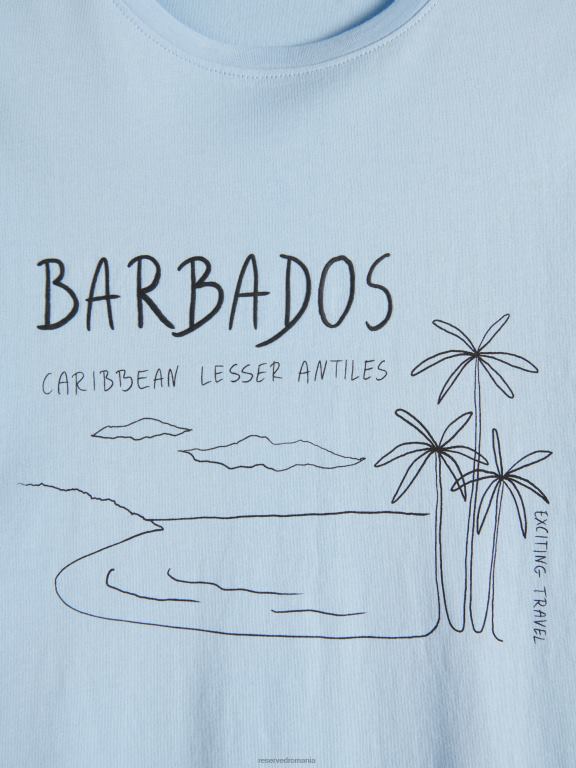 verde palid Reserved bărbați îmbrăcăminte tricou la modă cu imprimeu cu fit regulat 648HZ1297