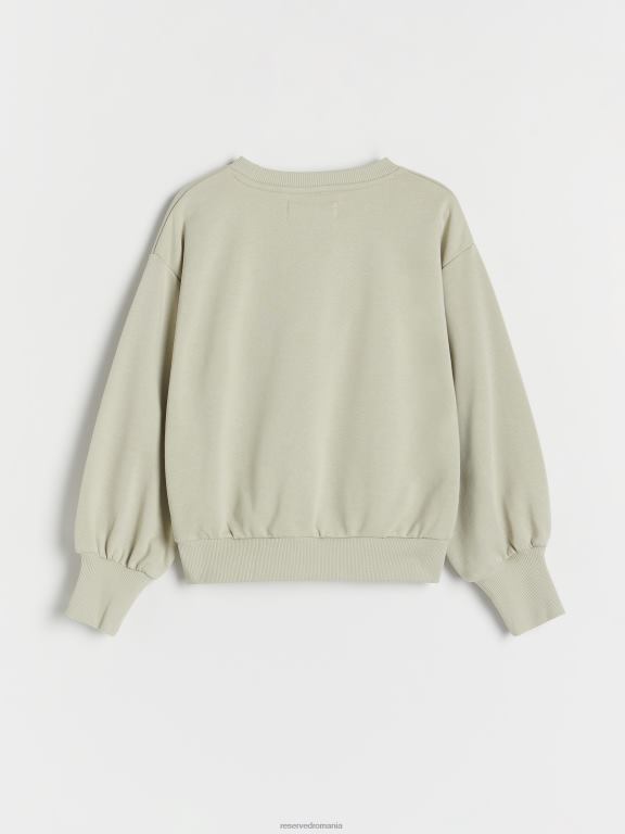 verde palid Reserved fetelor îmbrăcăminte hanorac cu mâneci umflate 648HZ1760