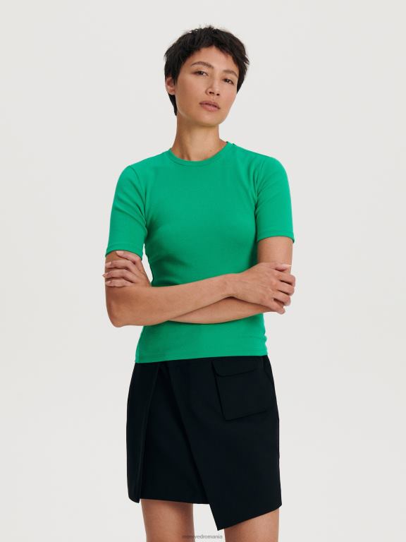 verde proaspăt Reserved femei îmbrăcăminte tricou cu potrivire regulata 648HZ396