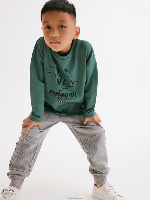 verde teal Reserved băieți îmbrăcăminte tricou pokemon supradimensionat cu maneca lunga 648HZ2067