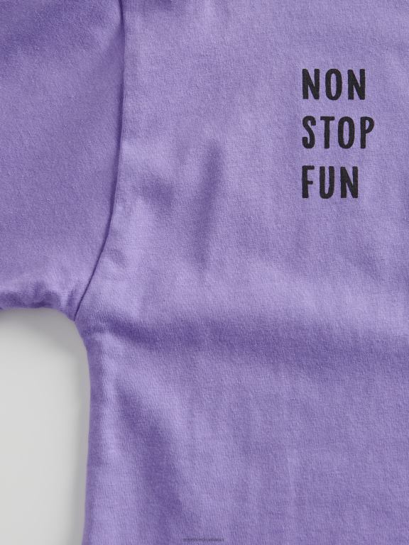 violet Reserved băieți îmbrăcăminte tricou supradimensionat cu imprimeu 648HZ2029